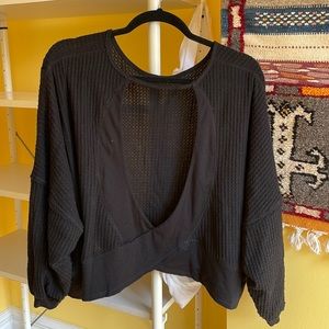 Free people open back waffle shirt